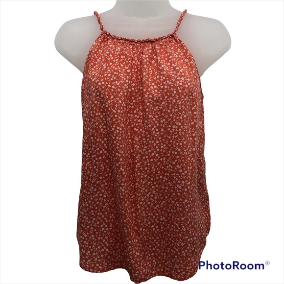 Gap Twist Strap Cami Coral/White Size Small 
Braided Straps Floral Pattern EUC - Picture 2 of 8